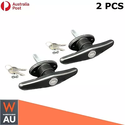 $49 • Buy 2x Rear Fixing T Lock Handle Keyed Alike Latch For Ute Canopy, Trailer Tool Box