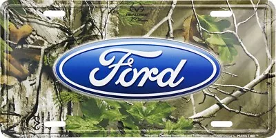 Ford Oval Logo Real Tree Metal License Plate • $15.99