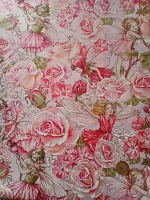 Michael Miller Fabric - SWEET GARDEN Flower Fairies 100% Cotton Per FAT QUARTER • £6.75