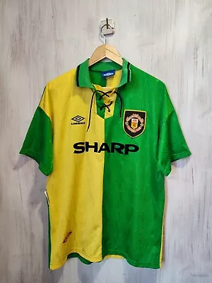 Manchester United 1992 1993 1994 Third Umbro Sz L Shirt Jersey Football 3rd Kit • $299.95