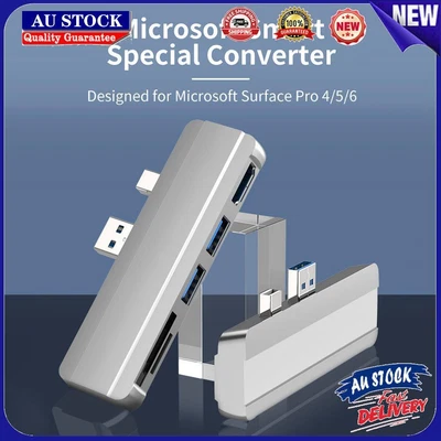 $18.99 • Buy For Surface Pro 6 5 4 Hub With 4K HDMI-Compatible USB 3.0 TF Slot (Silver)