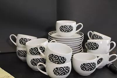 Mikasa Noir Ben Sibel 12 Cups And 12 Saucers (one Cup Is Chiped) • $55.25