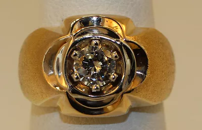 Vintage Mens Solitaire  Diamond Ring 14kt Yellow Gold 0.55 Ct Weight Beautiful 7 • $1999.99