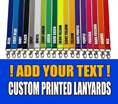£3 • Buy Printed Or Plain Lanyard Personalised Custom Neck Strap ID HOLDER Safety Clip UK