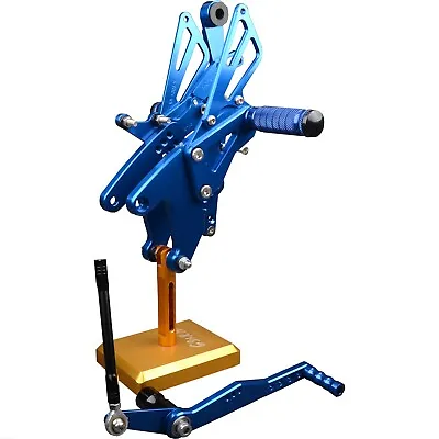 Blue CNC Rearsets Footpegs Brake Shift For Yamaha YZF R1 R1M R1S 2015-2023 • $116.99