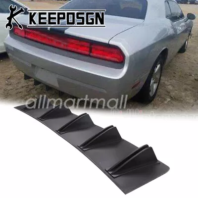 Rear Bumper Diffuser Lip Splitter Spoiler Shark Fins Black For Dodge Challenger • $37.95