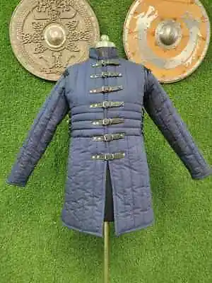 Halloween Medieval Gambeson Arming Doublet Quilted Armor Aketon Costume Jacket • $71.99