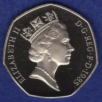 Great Britain 1985 Proof 50p 50 Pence Coin Britannia Large (Ref. T6386) • £10