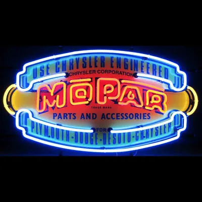 Mopar Parts & Accessories Vintage Shield Neon Sign - Chrysler - Dodge - Hemi • $449.97