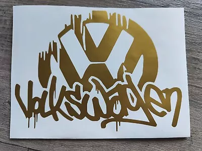 £2.50 • Buy A5 A4 VW Dripping Logo Vinyl Stickers Decal. T4 T5 Camper Dub Beetle Polo Golf