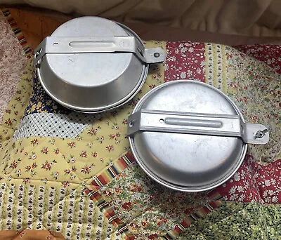 $7.95 • Buy 2-Nesting Aluminum Mess Kit🌟 For Camping 5 Piece(1 Is A Vintage Boy Scout Kit)