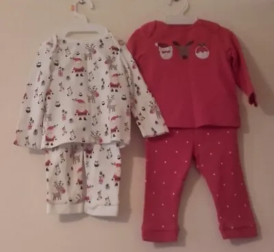 Baby Christmas Pyjamas - Age 6-9 Months - F&F - 1 White Or 1 Red - Envelope Neck • £3