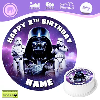 Darth Vader Stormtrooper Star Wars Cake Topper Decoration Personalised • £13.97