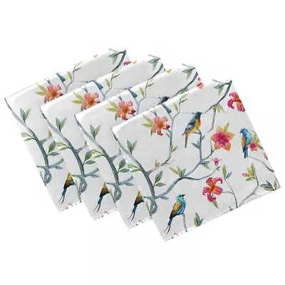 Spring Flower Branch Birds Cloth Napkins Set Of 4 20 X 20 Inch Soft & Comfort... • $25.61