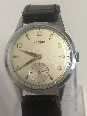 Zodiac Cal 26 Subdial Vintage 1950s Gents Mechanical Watch • £155