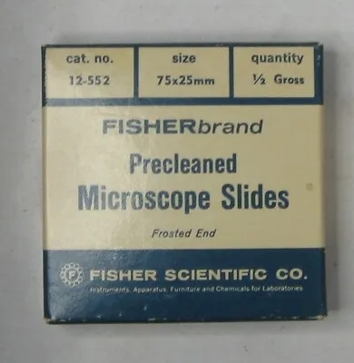 Vintage Fisher-scientific Cat No. 12-552 Precleaned Microscope Slides • $8.95