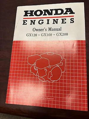 Honda Engines GX120 GX160 GX200 Factory Shop Owners Manual Book • $3.99