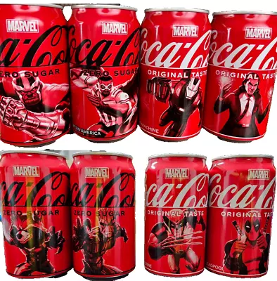 Coca Cola  Empty Can MARVEL 2024 Japan Ver SET (of 8) • £38.56