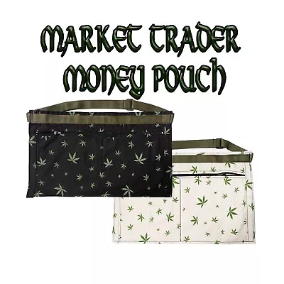 Hemp Leaf Market Trader Money Belt 4 Pocket Reinforced Pouch Adjustable Strap • £11.99