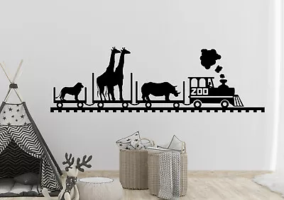 £14.99 • Buy Zoo Animals Train Childrens Kids Bedroom Wall Art Decal Vinyl Sticker