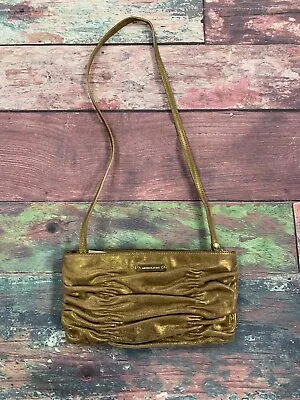 MICHAEL KORS Webster Convertible Clutch Shoulder Bag Pleated Gathered Gold • $15