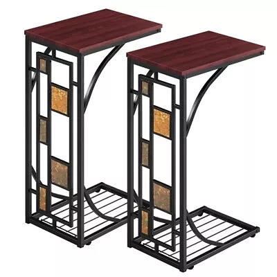£32.99 • Buy 2PCS Snack/Coffee End Table C-shaped Sofa Table Narrow Storage Table Home/Office