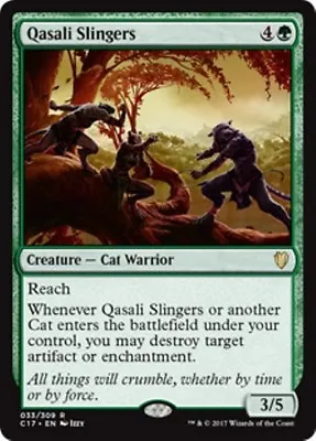 QASALI SLINGERS Commander 2017 MTG Green Creature  Cat Warrior Rare • $29.99