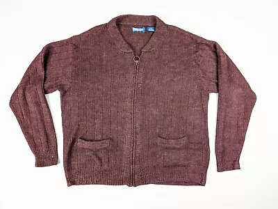 Towncraft Sweater Adult Large Red Maroon Full Zip Up Cardigan • $7.56