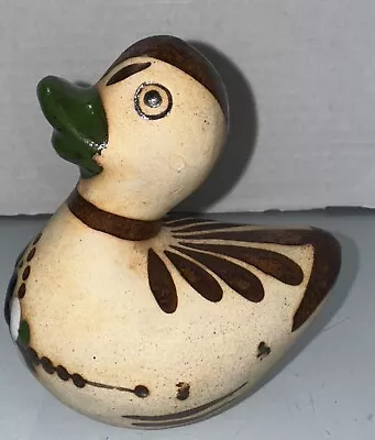 Vtg Encenada Mexico Folk Art Pottery Signed Hand Painted Duck  Bird Flower • $5