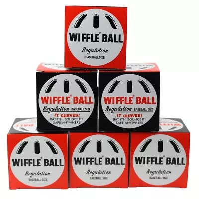 6 New Official WIFFLE Plastic BALL Indoor Outdoor Regulation Baseball Size • $19.95