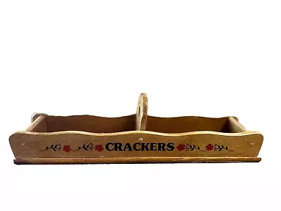 Vintage Giftco Cracker Holder Tray Wooden Handle 12 ×2  1/2  • $6