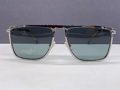 Saint Laurent Sunglasses Men Silver Chrome Large XL Titanium Rectangular Sl 17 • £142.33