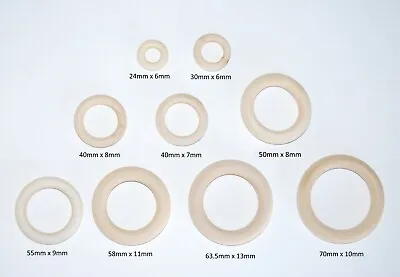 Natural Wooden Linking Rings Crafts Hoops - Choice Of Sizes-Plain Organic DIY • £4.99