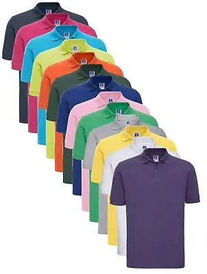 Russell Jerzees 569M Mens Mans Plain Cotton Polo Golf Sports Shirt S-4XL • £14.99