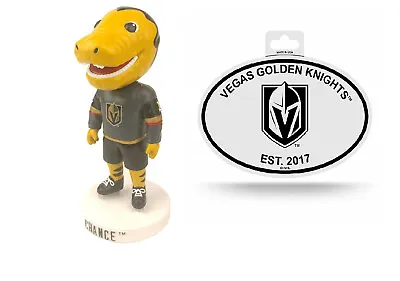 COMBO Las Vegas Golden Knights Chance Mascot Bobblehead And Auto Sticker NHL NEW • $22.99