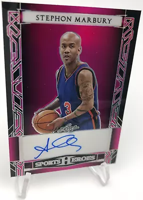 2024 STEPHON MARBURY AUTO Leaf Sports Heroes RARE/7 Card GEORGIA TECH KNICKS • $19.99