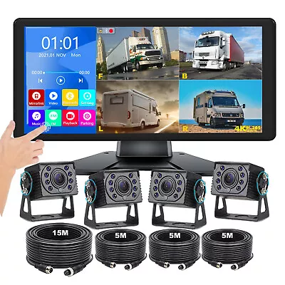 10.36  Touch Quad Monitor DVR Bluetooth 4x4PIN AHD Rear View Camera For Truck Rv • $301.19