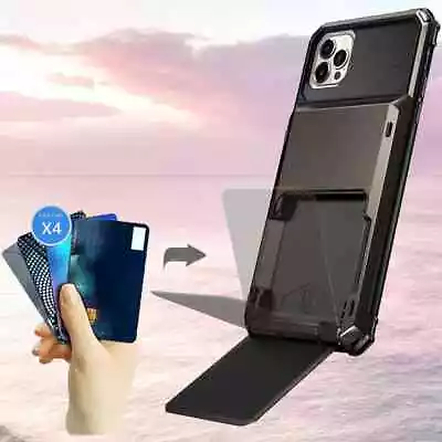 4 Credit Card Slot Shockproof Rugged Case For IPhone 15 Pro Max 14 13 12 11 XR X • $9.46