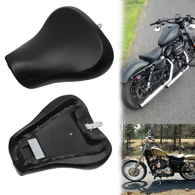 Black Front Driver Rider Solo Seat For Harley Sportster 883 1200 72 48 1983-2003 • $73.99