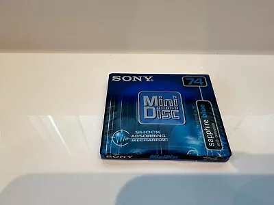 SONY MiniDisc - MDW-74EL - SAPPHIRE BLUE - Recordable MiniDisc - NEW & SEALED • £4.95