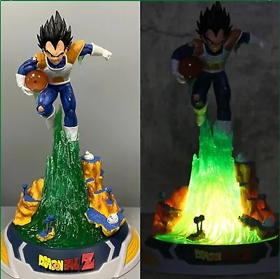 Dragon Ball Z Vegeta Delivering Dragonball Scene Statue Figure W/LED Lamp • $64.99