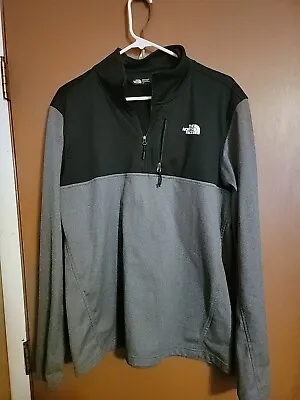 The North Face Pullover Half Zip Hoodie Gray Black Size Large Used Gently Worn • $29.95