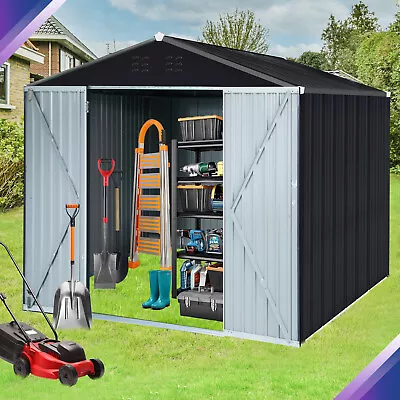 8x10 FT Storage Shed Garden Tool House W/ Lockable Doors & Vent For Backyard • $412.86