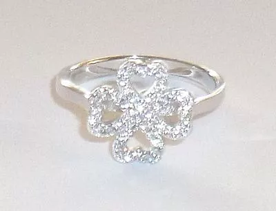 {r001} High Quality 18k White Gold Plated Cubic Zirconia Ring. • £6.99