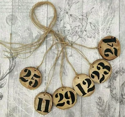 £1.58 • Buy Rustic Wedding Table Numbers Centerpiece Wooden Wood Numeral Log Discs Name Card