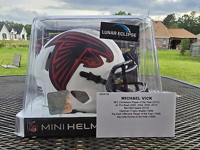 Riddell Mini Football Helmet AUTOGRAPHED AUTHENTICATION CARD Michael Vick • $55