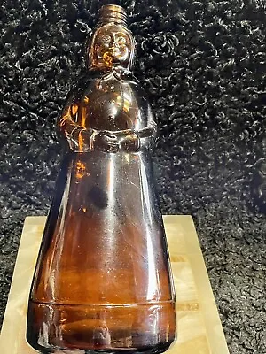 Vintage MRS BUTTERWORTH'S Amber Brown Glass Syrup Bottle 8.5  - No Lid • $15
