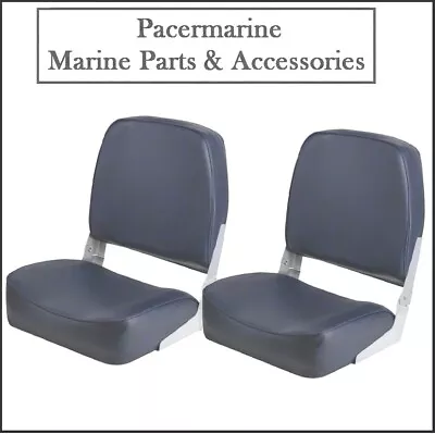 Pair Navy Folding Boat 28oz Marine Vinyl Fishing Cruising Boat Helm Speed Boat • £117.65