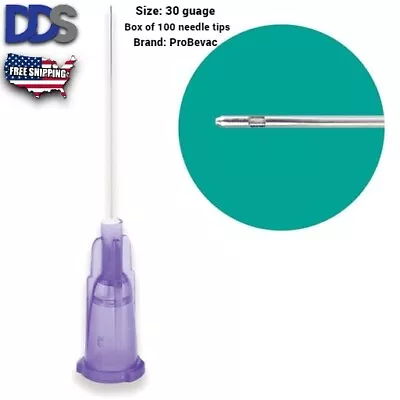 PROBEVAC 30GA CLOSED END IRRIGATION NEEDLE TIPS (BOX OF 100) (Fast Shipping) • $19.95