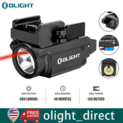OLIGHT Baldr RL Mini 600-lumen Rail Mounted LED Tactical Light Pistol Red Laser • $109.95